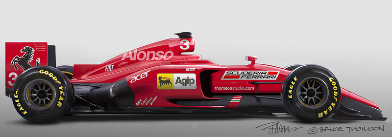 Illustration for article titled The Best Retro-Liveried Formula 1 Sketches You'll Ever Find